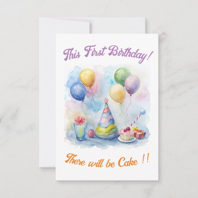 Invitación ¡Primer cumpleaños! (Anverso)