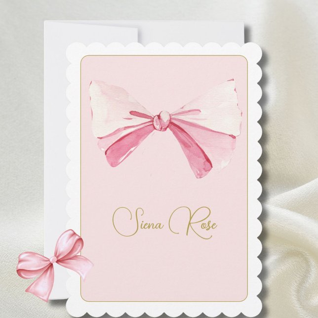 Invitación Primer cumpleaños acuarela color rosado lindo (Subido por el creador)