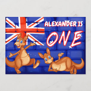 Invitación Primer cumpleaños con temática australiana