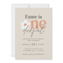 Primer cumpleaños daisy boho retro terracotta natu