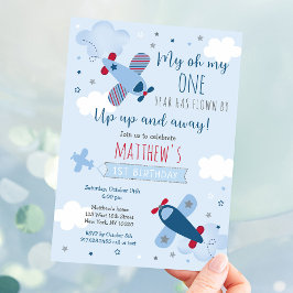 Invitación Primer cumpleaños de Airplane Boy