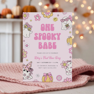 Invitación Primer cumpleaños de Babe Groovy Halloween