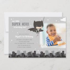 Invitación Primer cumpleaños de Batman Super Hero - Foto
