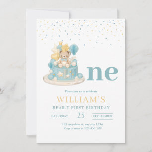 Invitación Primer cumpleaños de Beary, Primer cumpleaños del