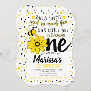 Invitación Primer cumpleaños de Bee
