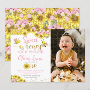 Invitación Primer cumpleaños de Bee