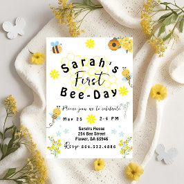 Invitación Primer cumpleaños de Bee Day