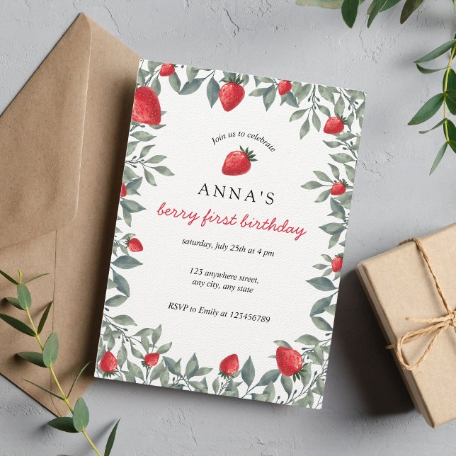 Invitación Primer cumpleaños de Berry | Cumpleaños temática d (Subido por el creador)