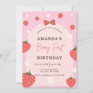 Invitación Primer cumpleaños de Berry personalizado
