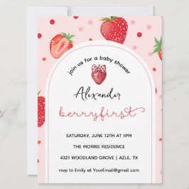 Invitación Primer cumpleaños de Berry, primer Chica Fiesta de