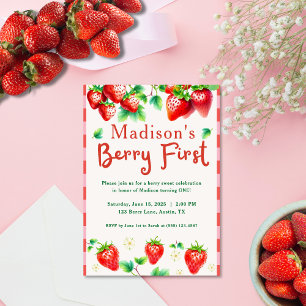 Invitación Primer cumpleaños de Berry - Primer Fiesta Chica d