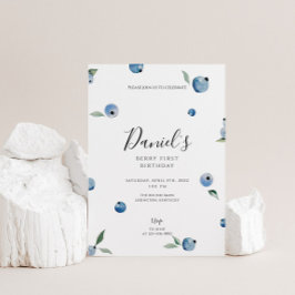 Invitación Primer cumpleaños de Blueberry