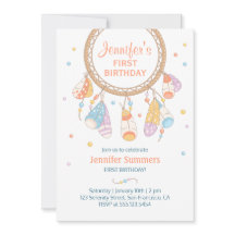 Primer cumpleaños de Boho Baby Dreamcatcher tribal