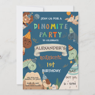 Invitación Primer cumpleaños de Boho Dinosaur