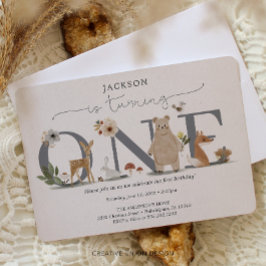 Invitación Primer cumpleaños de Boho Woodland