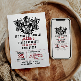 Invitación Primer cumpleaños de boxeo de Knockout