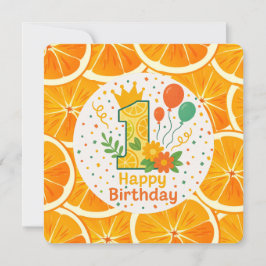 Invitación Primer cumpleaños de Bright Citrus