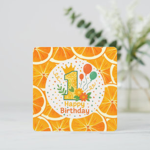 Invitación Primer cumpleaños de Bright Citrus