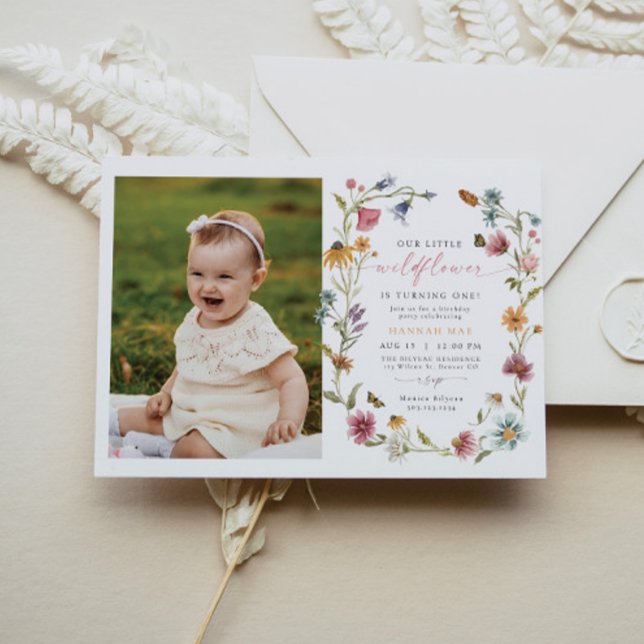 Invitación Primer cumpleaños de CAMILLA Butterfly Chica de Fl (Subido por el creador)