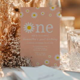 Invitación Primer cumpleaños de Chamomile Flower Wildflower C