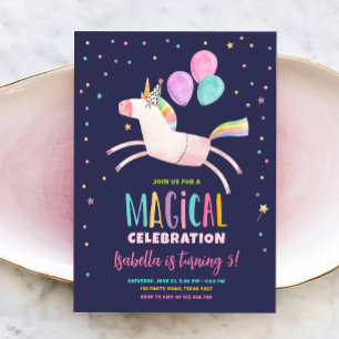 Invitación Primer cumpleaños de Chica arcoiris, Fiesta de uni