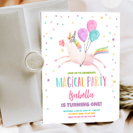 Invitación Primer cumpleaños de Chica arcoiris, Fiesta de uni