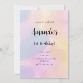 Invitación Primer cumpleaños de color arcoiris