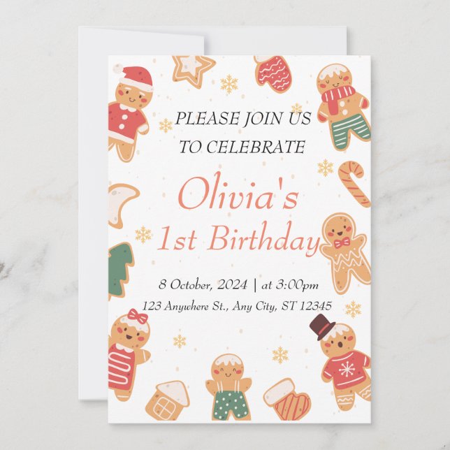 Invitación Primer cumpleaños de Cookie Monster (Anverso)