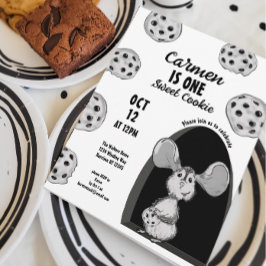 Invitación Primer cumpleaños de Cookie Mouse
