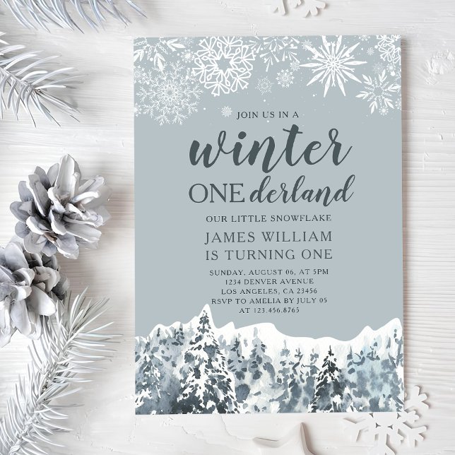 Invitación Primer cumpleaños de copas de nieve en el continen (Subido por el creador)