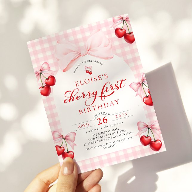 Invitación Primer cumpleaños de Coquette Cherr (Subido por el creador)