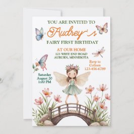 Invitación Primer cumpleaños de Cute Fairy