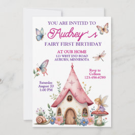 Invitación Primer cumpleaños de Cute Fairy