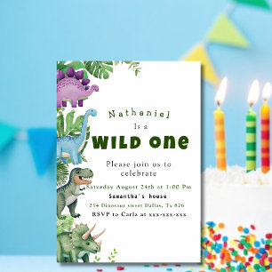 Invitación Primer cumpleaños de Dinosaur