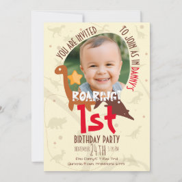 Invitación Primer cumpleaños de dinosaurio ruidoso personaliz