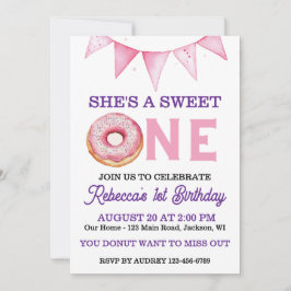 Invitación Primer cumpleaños de Donut
