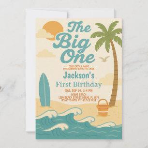 Invitación Primer cumpleaños de Editable Boy's The Big One Su