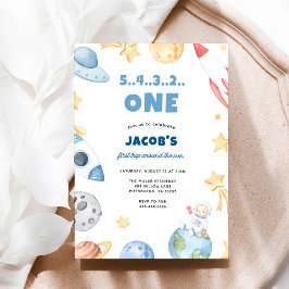 Invitación Primer cumpleaños de explosión en el espacio exter