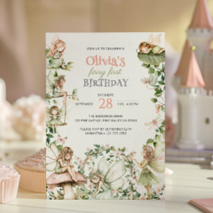 Invitación Primer cumpleaños de Fairy First Girl