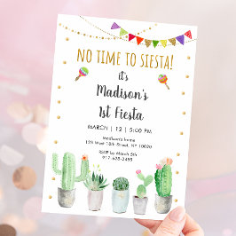 Invitación Primer cumpleaños de Fiesta Cactus