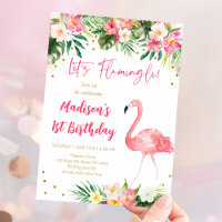 Primer cumpleaños de Flamingo Pink Gold