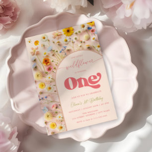 Invitación Primer cumpleaños de Flor silvestre