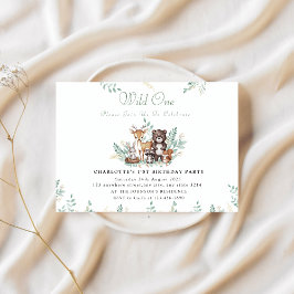 Invitación Primer cumpleaños de Forest Friends