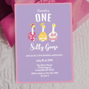 Invitación Primer Cumpleaños de Ganso de Pórtico