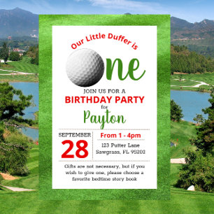 Invitación Primer cumpleaños de golf