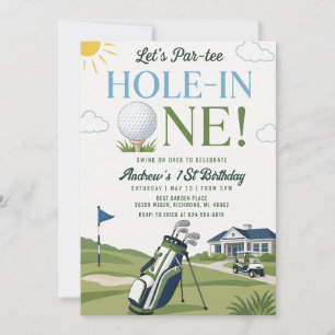 Invitación Primer Cumpleaños de Golf Personalizado