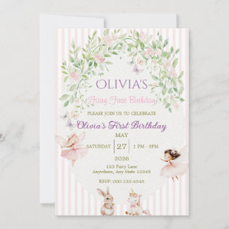 Invitación Primer Cumpleaños de Hada