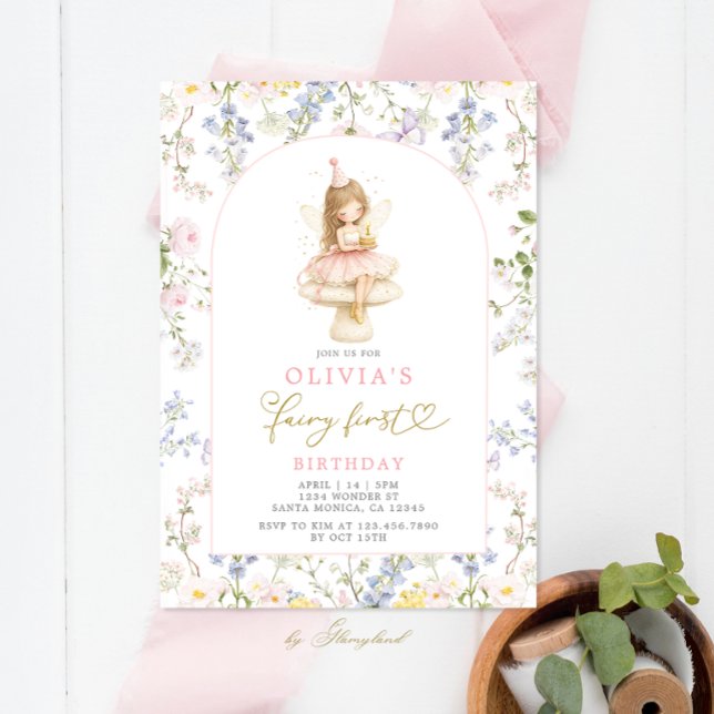 Invitación Primer Cumpleaños de Hada (Subido por el creador)