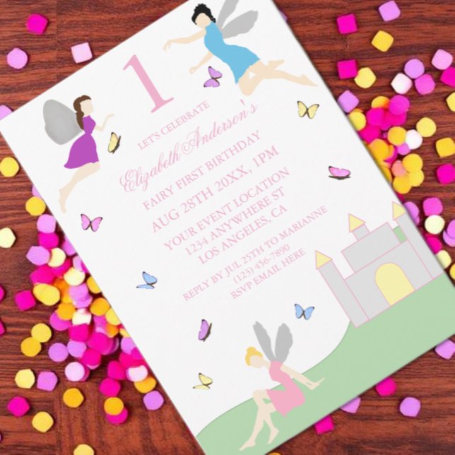 Invitación Primer cumpleaños de hada (Subido por el creador)