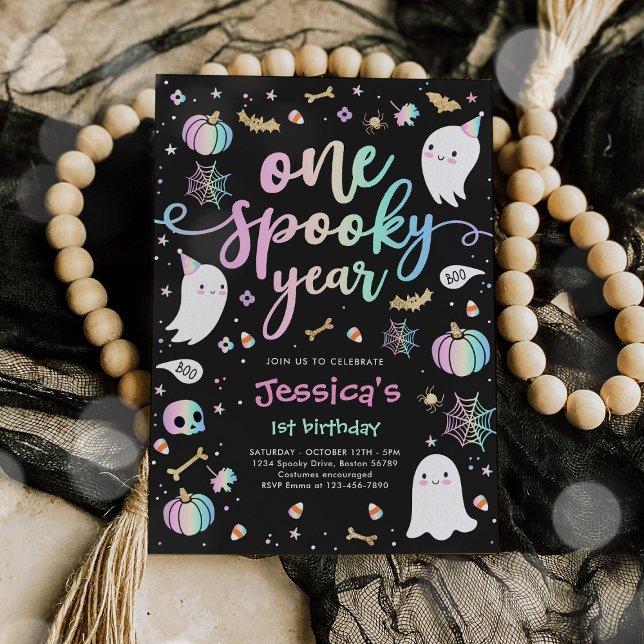 Invitación Primer cumpleaños de Halloween, año festivo (Subido por el creador)